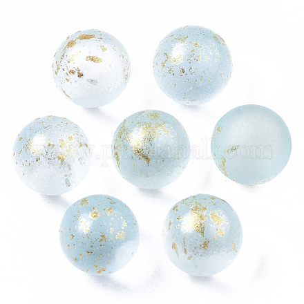 Perles de verre dépoli peintes à la bombe transparente GLAA-N035-05D-06-1