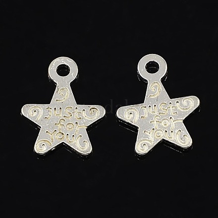 Gift Ideas for Men On Valentines Day Tibetan Style Alloy Star Carved Word Just for You Message Charms K096L021-1