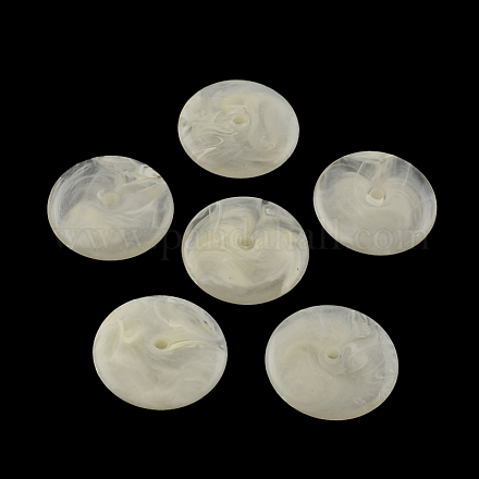 Flat Round Imitation Gemstone Acrylic Beads OACR-R040-24-1