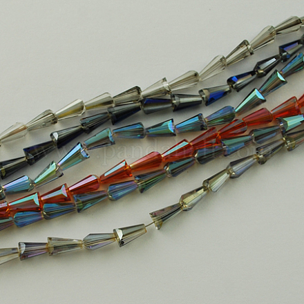 Chapelets de perles en verre électroplaqué EGLA-Q035-M-1