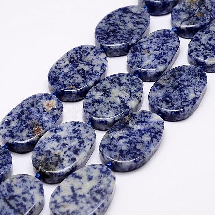 Fili di perle di diaspro macchia blu naturale G-A171-11K-1