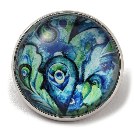Round Glass Brooches FIND-Q096-01T-1