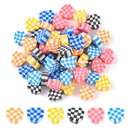 120pcs 6 couleurs perles d'argile polymère faites à la main CLAY-YW0001-62-1