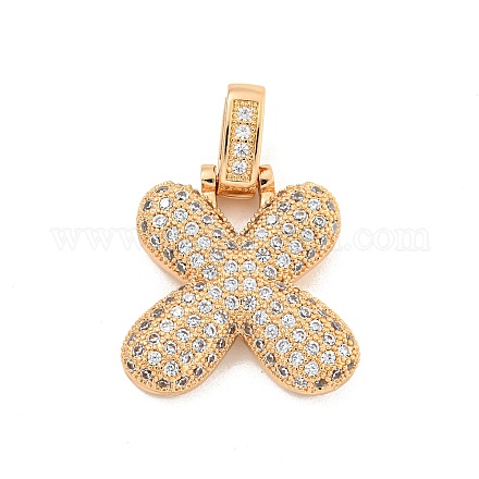 Латунные микропаве прозрачные подвески с фианитом KK-B099-01G-X-1