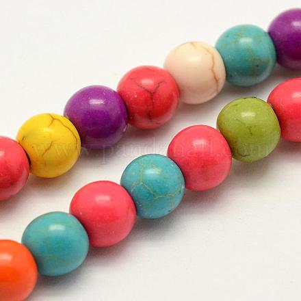 Synthetic Turquoise Beads Strands TURQ-F007-02-6mm-1