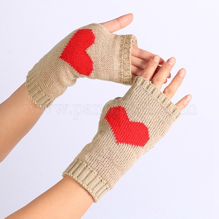 Gants sans doigts à tricoter en fils de fibres de polyacrylonitrile COHT-PW0001-19F-1