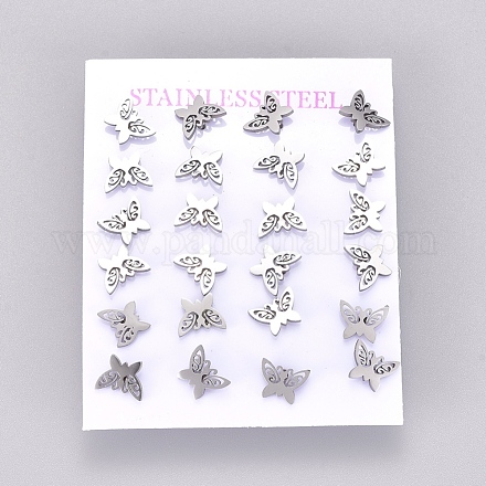 304 Stainless Steel Stud Earrings EJEW-L227-030P-1
