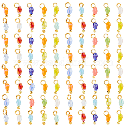 DICOSMETIC 300Pcs 3 Colors Electroplate Glass Charms FIND-DC0001-77-1