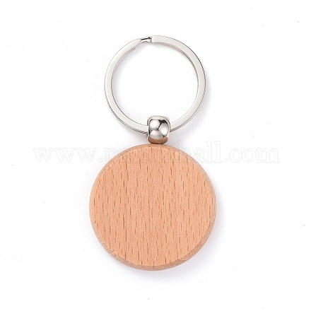 Schlüsselanhänger aus Naturholz HJEW-P008-04-1