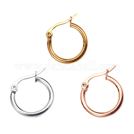 304 Stainless Steel Hoop Earrings EJEW-YW0001-01B-1