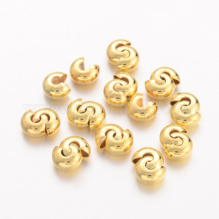 Brass Crimp Beads Covers X-EC266-2G-1