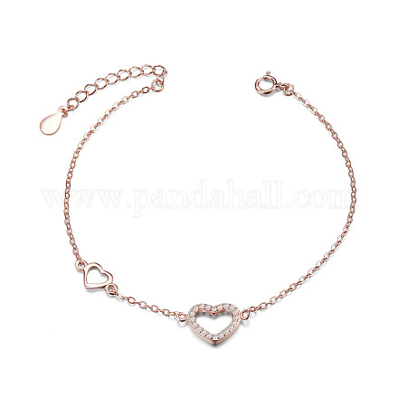 Серебряные браслеты Shegrace с сердечками из стерлингового серебра 925 пробы JB185A-1