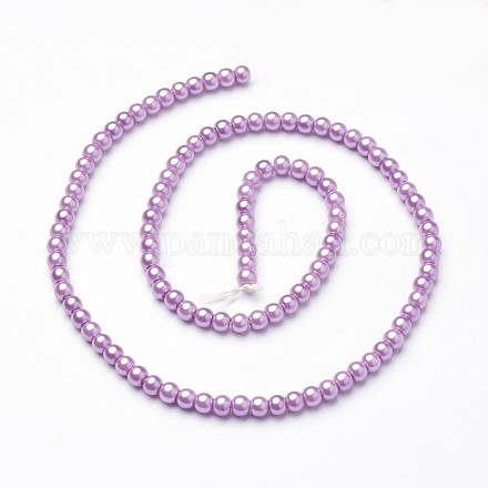 Umweltfreundliche runde Perlenstränge aus gefärbtem Glasperlen HY-A002-4mm-RB056-1