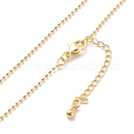Brass Ball Chains Necklace for Women NJEW-P265-13G-1