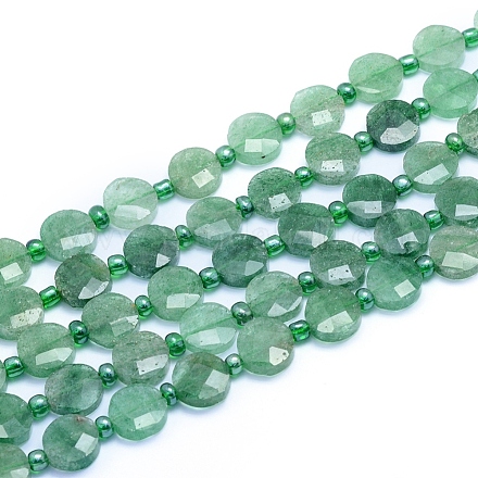 Perles vertes naturelles quartz fraise brins G-L552L-02B-1