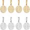 UNICRAFTALE 16pcs 2 Colors Flat Round with Saint Benedict Metal Charms Stainless Steel Pendants 5x3mm Large Hole Charms Metal Pendant for DIY Necklaces Jewelry Making