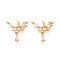 Brass Micro Pave Cubic Zirconia Pendants, Moon, Nickel Free, Long-Lasting Plated, Real 18K Gold Plated, 20x20~20.5x3mm, Hole: 1mm