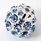 Brass Rhinestone Beads, Grade A, Round, Dodger Blue, 20mm, Hole: 2.5mm