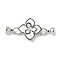 Brass Enamel Fold Over Clasps, Flower, Platinum, 43mm