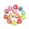 Fruit Round Resin Beads, with Polymer Clay & Rhinestone, Mixed Shapes, 17~21.5mm, Hole: 2~2.5mm
