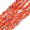 Handmade Millefiori Lampwork Beads Strands, Nuggets, Cerise, 2~7x4~7x3~6mm, Hole: 1mm, 33.86''(86cm)