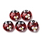 Handmade Lampwork Beads, Ladybug & Flower, Red, 14x7.5mm, Hole: 1.5mm