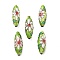 Handmade Cloisonne Beads, Oval, Lime Green, 26x9x9mm, Hole: 1.4mm