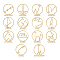 14Pcs Angel Energy Sign Nickel Metal Decorative Stickers, Golden, Angel Energy Sign, 40x40mm