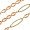 304 Stainless Steel Enamel Link Chains, Soldered, with Spool, Ion Plating(IP), Coral, 20x6x1mm