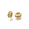 Brass Micro Pave Cubic Zirconia Beads, Flat Round, Rack Plating, Cadmium Free & Lead Free, Long-Lasting Plated, Clear, 6x2.5mm, Hole: 1.2mm