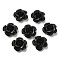 Aluminum Beads, Oxidation, Rose Flower, Black, 13~15.5x13~15.5x7.5~9mm, Hole: 1.5~1.6mm, about 950pcs/bag