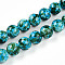 Synthetic Turquoise Beads Strands, Spray Painted, Round, Deep Sky Blue, 13x14mm, Hole: 1mm, about 28pcs/strand, 14.57''(37cm)