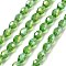 Transparent Electroplate Glass Beads Strands, Faceted, Oval, Lime Green, 8.5x5.5mm, Hole: 1.2mm, about 68~70pcs/strand, 20.07~20.86 inch(51~53cm)