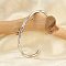 Non-Tarnish 304 Stainless Steel Cuff Bangles, Stainless Steel Color, Inner Diameter: 2x2-1/4 inch(5x5.8cm)