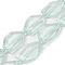 Transparent Glass Beads Strands, Nuggets, Light Cyan, 38.5~40x24~26x9mm, Hole: 2mm, about 9pcs/strand, 15.75''(40cm)