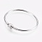 Tarnish Resistant 304 Stainless Steel European Style Bangle Making, with Clasps, Stainless Steel Color, 1-7/8 inch(4.7cm)x2-1/4 inch(5.6cm), 3mm