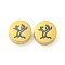 Halloween Theme 304 Stainless Steel Beads, Real 18K Gold Plated, Flat Round, Branch, 8x3mm, Hole: 2mm