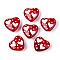 Transparent Glass Beads, Heart, with Enamel, White, 19~20x20.5x8.5~9mm, Hole: 1~1.2mm