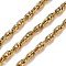 Ion Plating(IP) 304 Stainless Steel Rope Chains, Unwelded, with Spool, Golden, 4x2mm