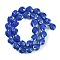 Handmade Lampwork Beads Strand, Strawberry, Royal Blue, 13~14x11.5~12x10~10.5mm, Hole: 1.2mm, about 30pcs/strand, 15.55''(39.5cm)