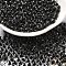 Transparent Glass Round Seed Beads, Inside Colours, Round, Black, 6/0, 4x3mm, Hole: 1.2mm, about 161pcs/10g