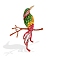 Alloy Crystal Rhinestone Brooch, Bird Enamel Pins, for Backpack Clothes, Bird, 65.5x47x13mm