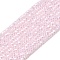 Electroplate Glass Beads Strands, Pearl Luster Plated, Faceted, Rondelle, Pearl Pink, 2.4~3.2x4mm, Hole: 1mm, about 147~152pcs/strand, 39~45cm