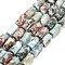 Natural Larimar Beads Strands, Column, with Seed Beads, 10~14x6~9.5mm, Hole: 1mm, about 27~31pcs/strand, 15.16~15.75''(38.5~40cm)