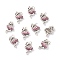 Brass Micro Pave Cerise & Pink Cubic Zirconia Charms, with Jump Rings, Long-Lasting Plated, Swan, Antique Silver, 14x7.5x2.5mm, Jump Ring: 4x0.5mm, Inner Diameter: 2.5mm