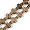 Natural Picture Jasper Beads Strands, Cross, 13.5x9.5x4.5mm, Hole: 0.7mm, about 28pcs/strand, 15.55''(39.5cm)