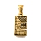 Golden 304 Stainless Steel Pendants, Bark Pattern, Letter E, 18x9x2.5mm, Hole: 5.5x3mm