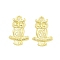 Rack Plating Alloy Pendants, Electroplate Nickel Cadmium Free & Lead Free, Owl, Real 18K Gold Plated, 19x12.5x3mm, Hole: 1.8mm