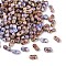 Picasso Glass Seed Beads, Round Hole, Peanut, Slate Blue, 6x3~3.5x3mm, Hole: 1.1mm, 110pcs/set
