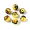Handmade Lampwork Beads, Round, Yellow, 11.5~12.5mm, Hole: 1~1.8mm